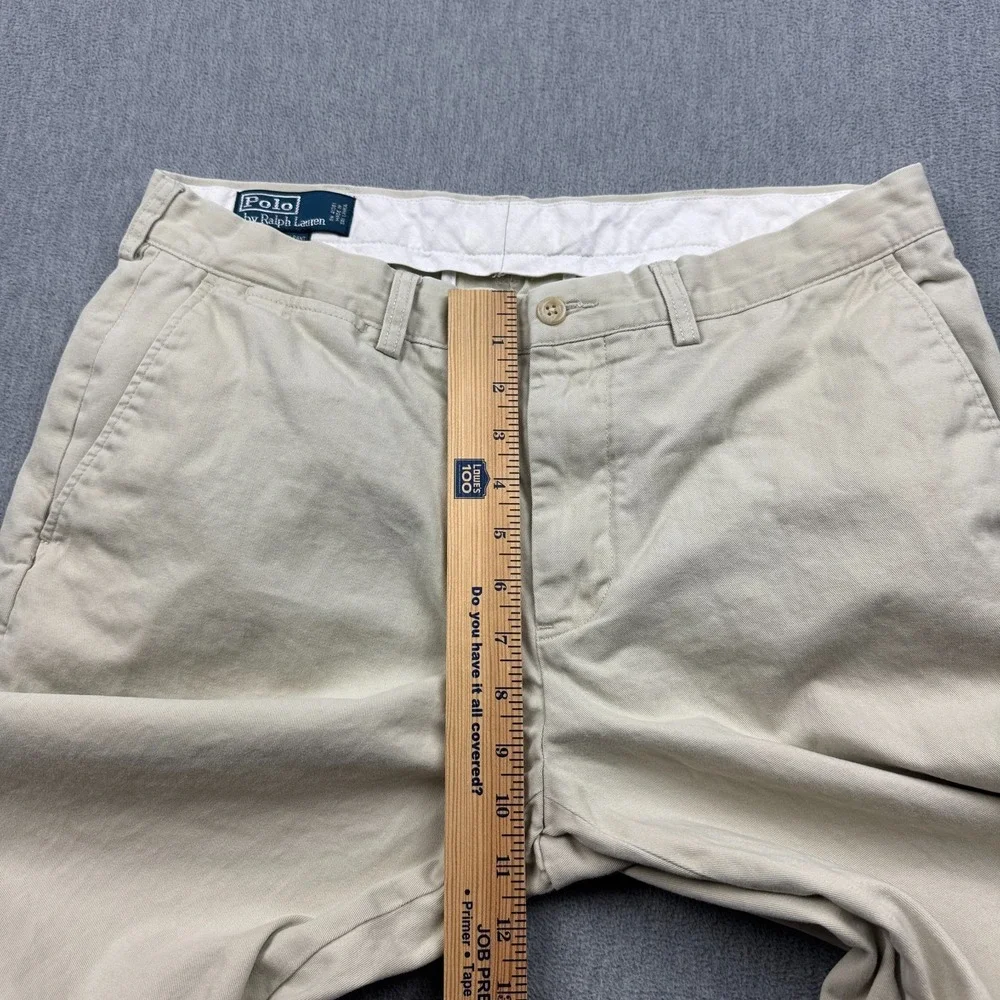 Polo Ralph Lauren Pants Men 34/32 Khaki Preston Classic Chino Trousers‎ Pocket